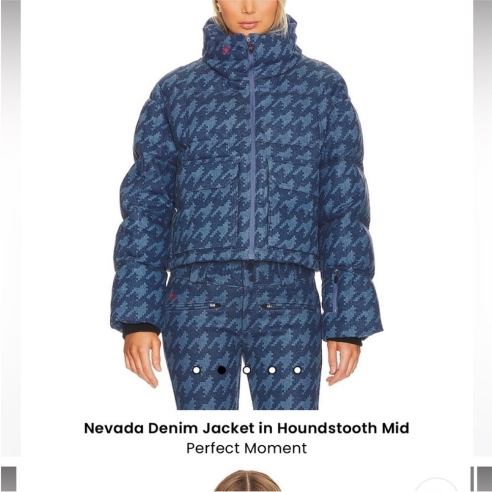 Perfect Moment Blue Houndstooth Denim Jacket